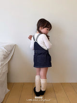 ［BANANAJ］Lace suspender denim one-piece
