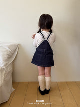 ［BANANAJ］Lace suspender denim one-piece