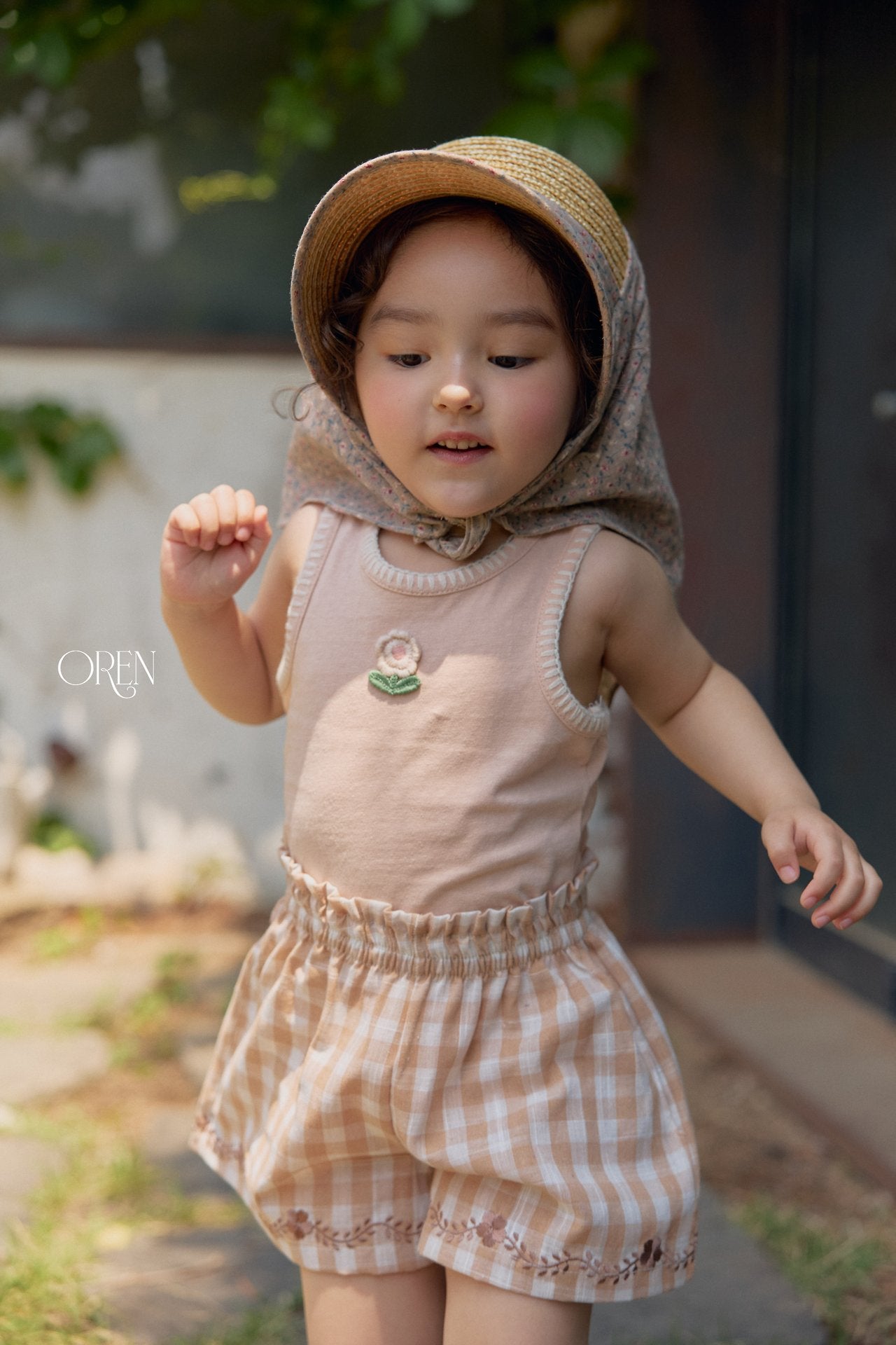 ［OREN］Cielo embroidery check short pants