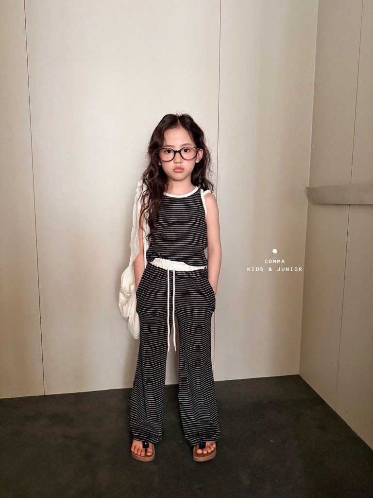 ［comma］Stripe relax pants