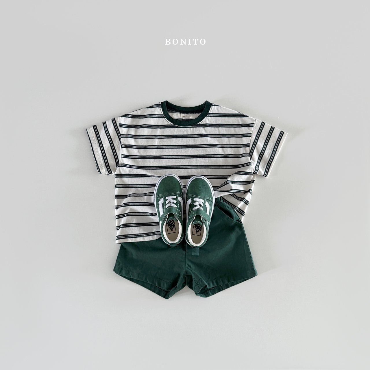 ［Bonito］Point neck stripe tee