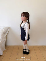［BANANAJ］Lace suspender denim one-piece