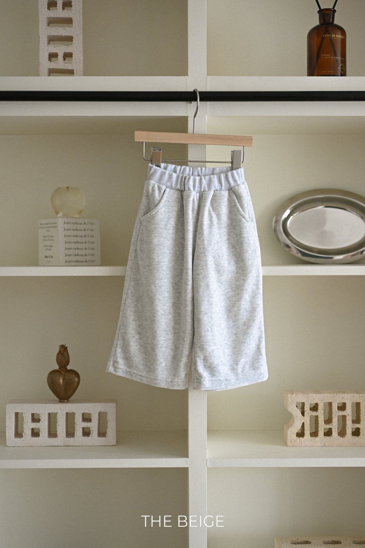 ［The beige］Velvet wide pants