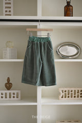 ［The beige］Velvet wide pants