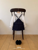 ［BANANAJ］Lace suspender denim one-piece