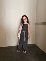 ［comma］Stripe double strap sleeveless tops