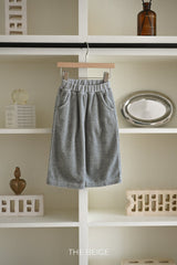 ［The beige］Velvet wide pants