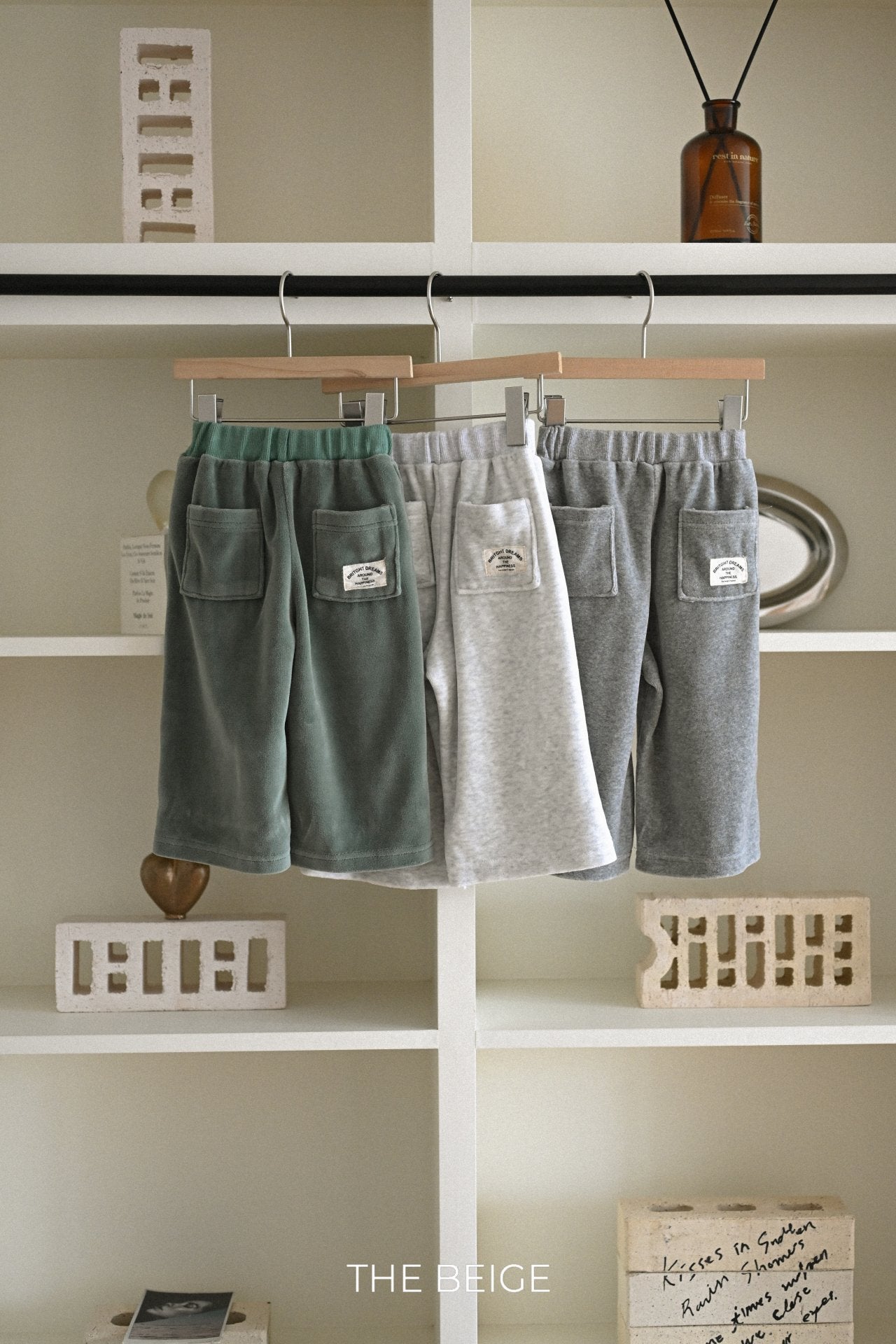 ［The beige］Velvet wide pants