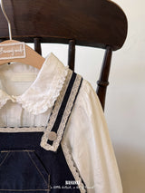 ［BANANAJ］Lace suspender denim one-piece