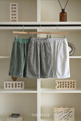 ［The beige］Velvet wide pants