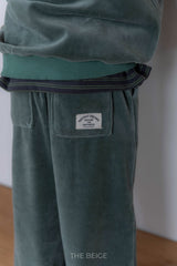 ［The beige］Velvet wide pants