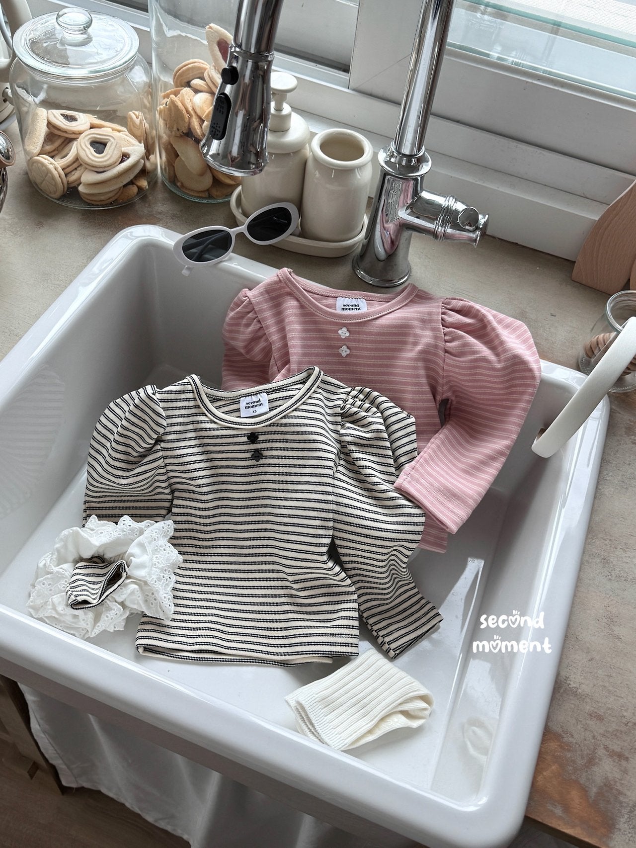 ［second moment］Puff stripe tops