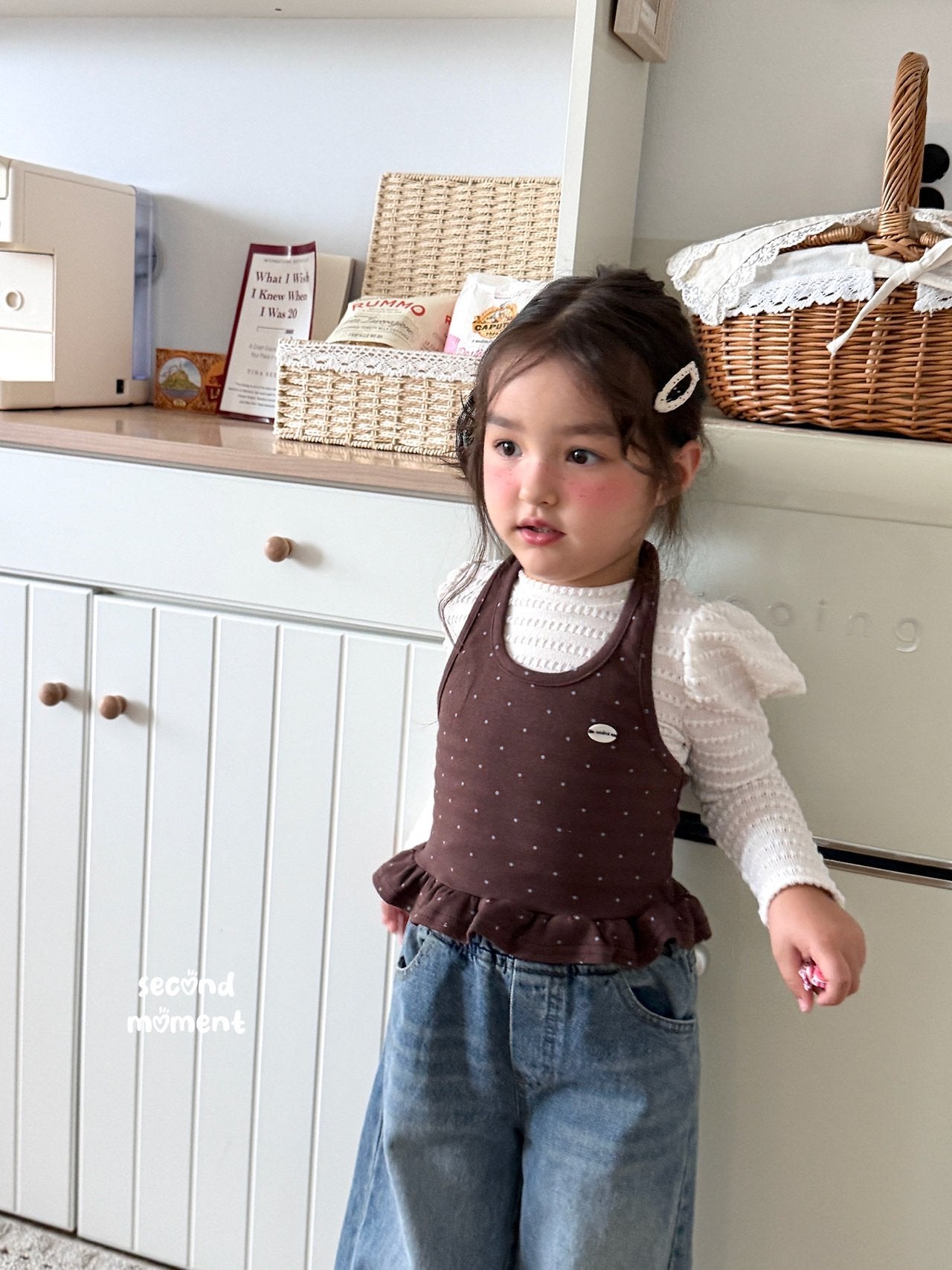 ［second moment］Sugar dot halter neck tops