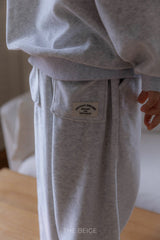 ［The beige］Velvet wide pants