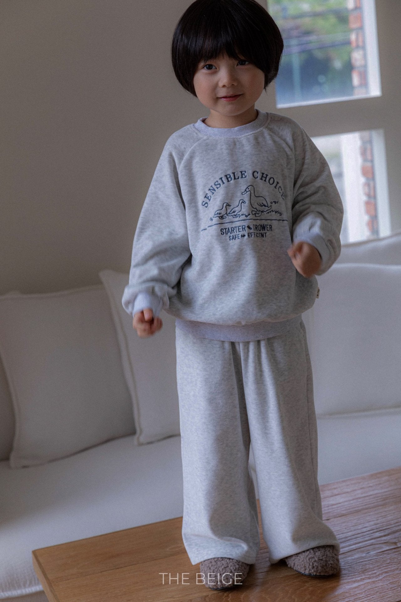 ［The beige］Velvet wide pants