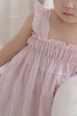 ［bebenine］Sunshine stripe frill one-piece