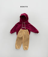 ［Bonito］Waffle stripe jogger pants