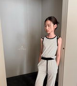 ［comma］Stripe double strap sleeveless tops