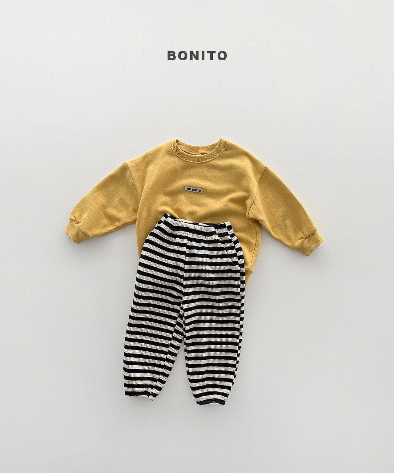 ［Bonito］Waffle stripe jogger pants