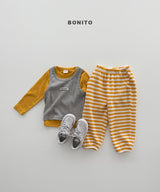 ［Bonito］Waffle stripe jogger pants