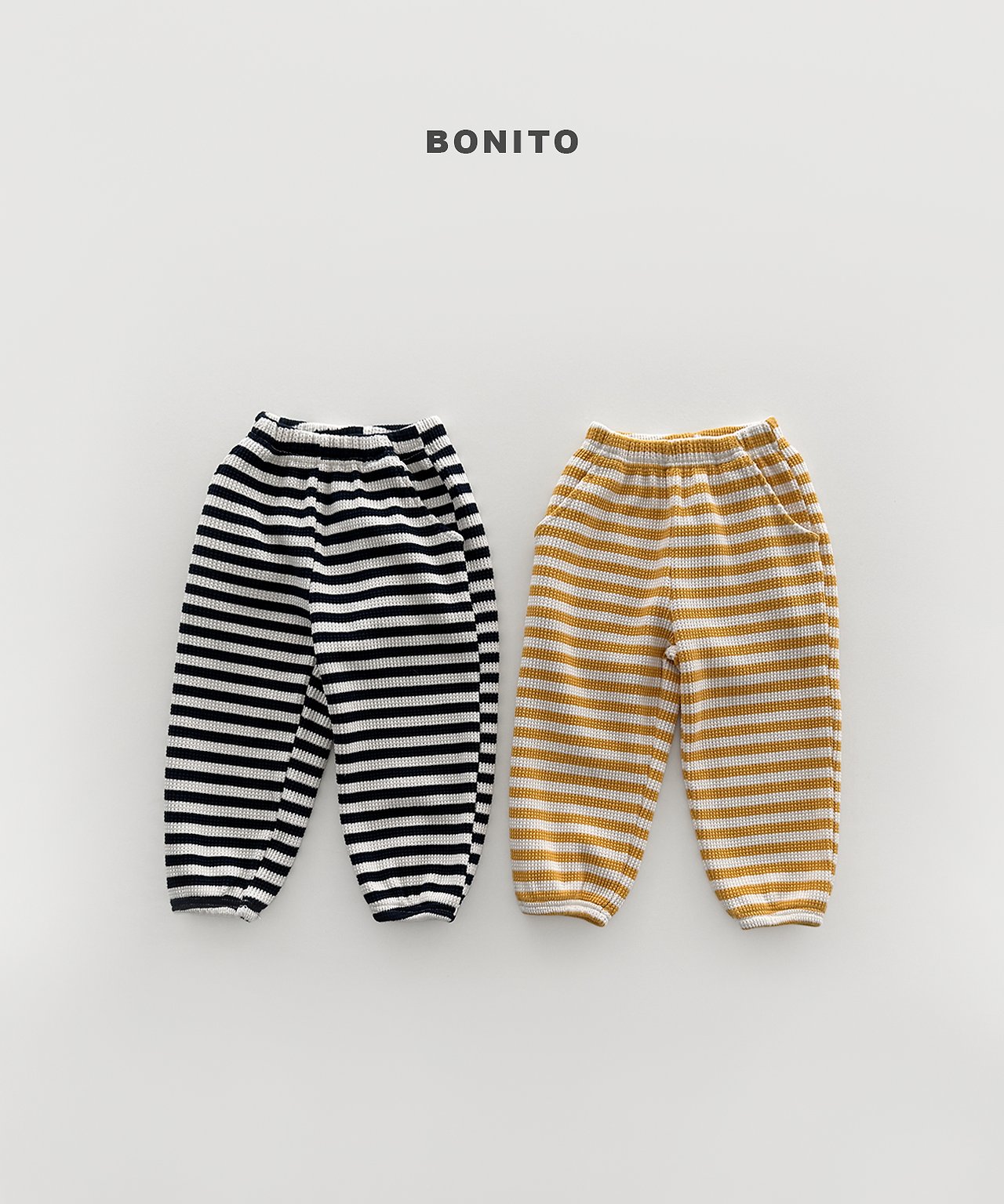［Bonito］Waffle stripe jogger pants
