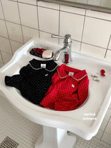 ［second moment］Dot lace collar tops