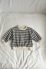 ［The beige］Knit stripe mtm