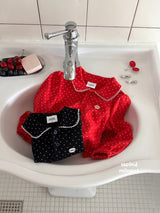［second moment］Dot lace collar tops