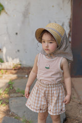 ［OREN］Cielo embroidery check short pants