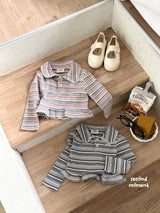 ［second moment］Mychew stripe collar tops