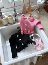 ［second moment］Mellow ribbon button cardigan
