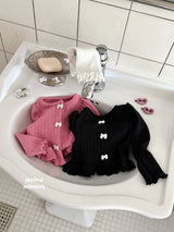 ［second moment］Mellow ribbon button cardigan