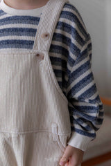 ［The beige］Knit stripe mtm
