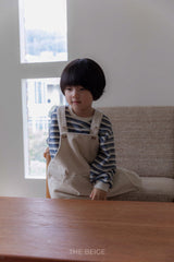 ［The beige］Knit stripe mtm