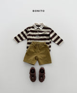 ［Bonito］Stripe collar tee