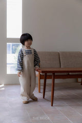 ［The beige］Knit stripe mtm