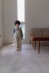 ［The beige］Knit stripe mtm