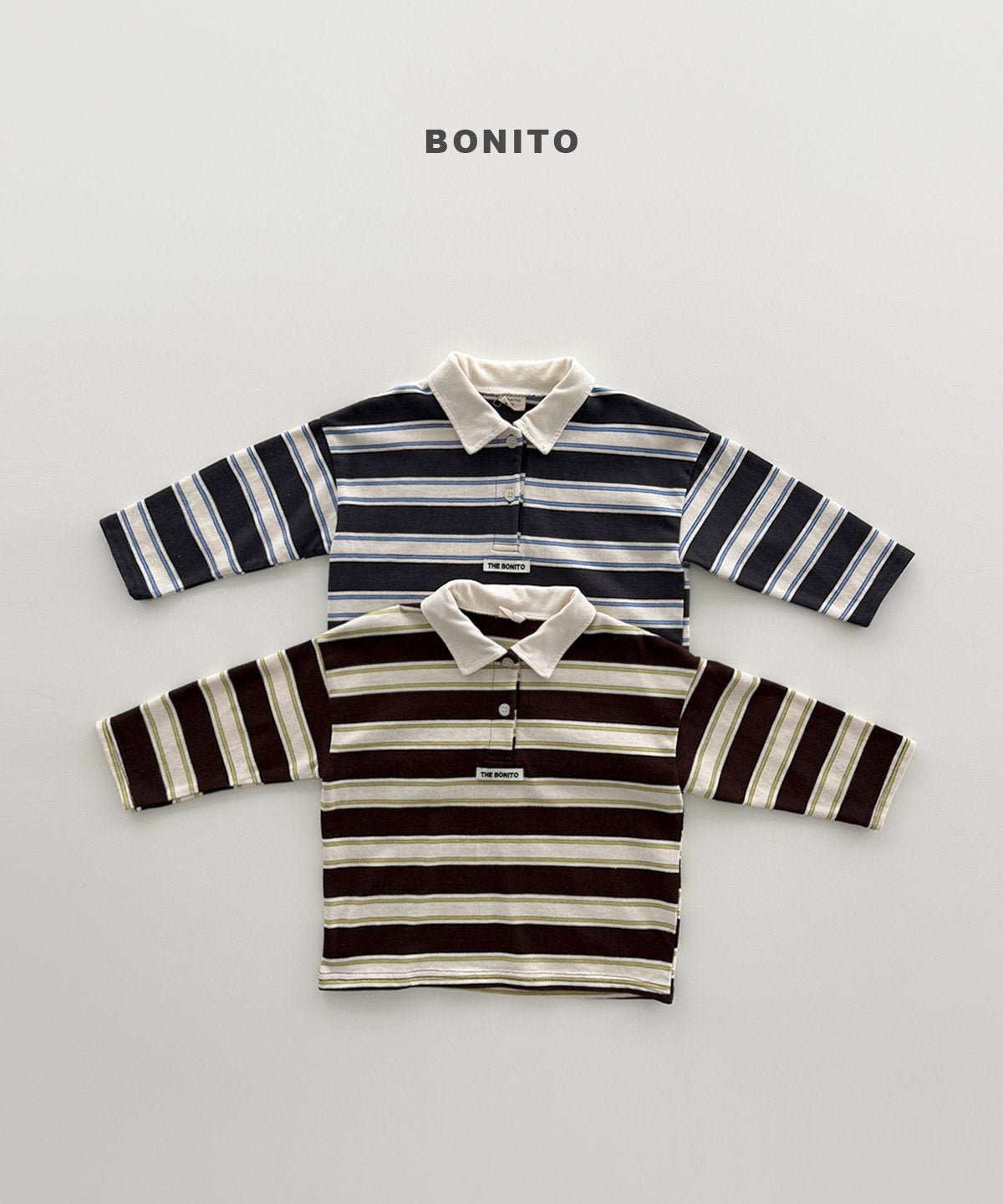 ［Bonito］Stripe collar tee