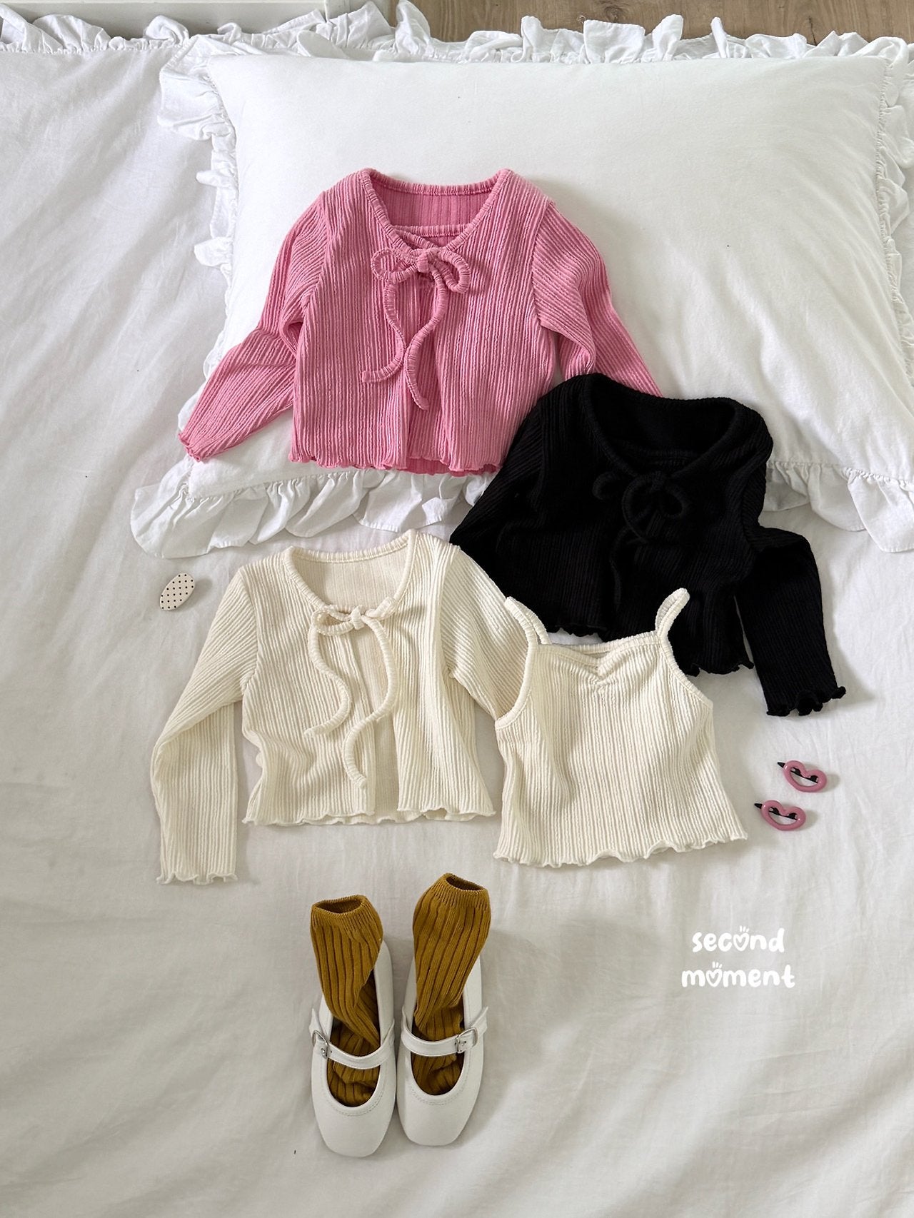 ［second moment］Soft cardigan & camisole set