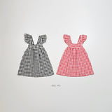 ［bebenine］Areum check frill one-piece
