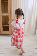 ［bebenine］Areum check frill one-piece