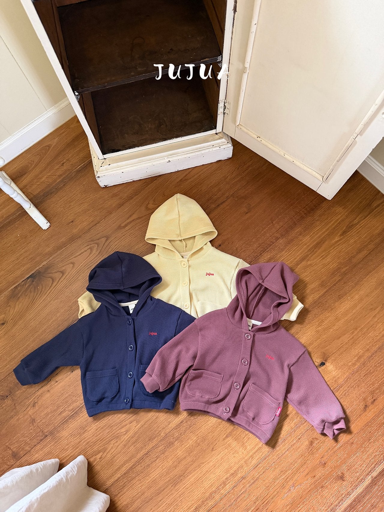 ［jujua］Waffle hood jacket