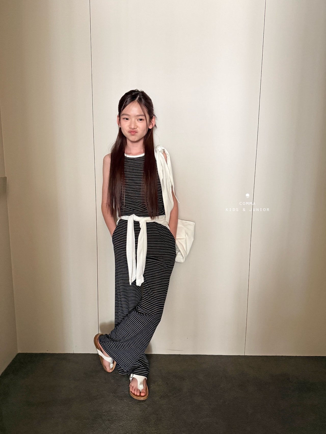 ［comma］Stripe relax pants