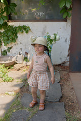 ［OREN］Cielo embroidery check short pants