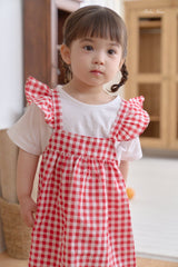 ［bebenine］Areum check frill one-piece