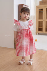 ［bebenine］Areum check frill one-piece