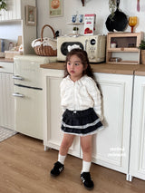 ［second moment］Lace denim cancan skirt