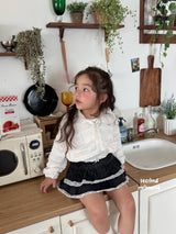 ［second moment］Lace denim cancan skirt