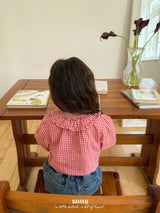 ［BANANAJ］Bell check blouse