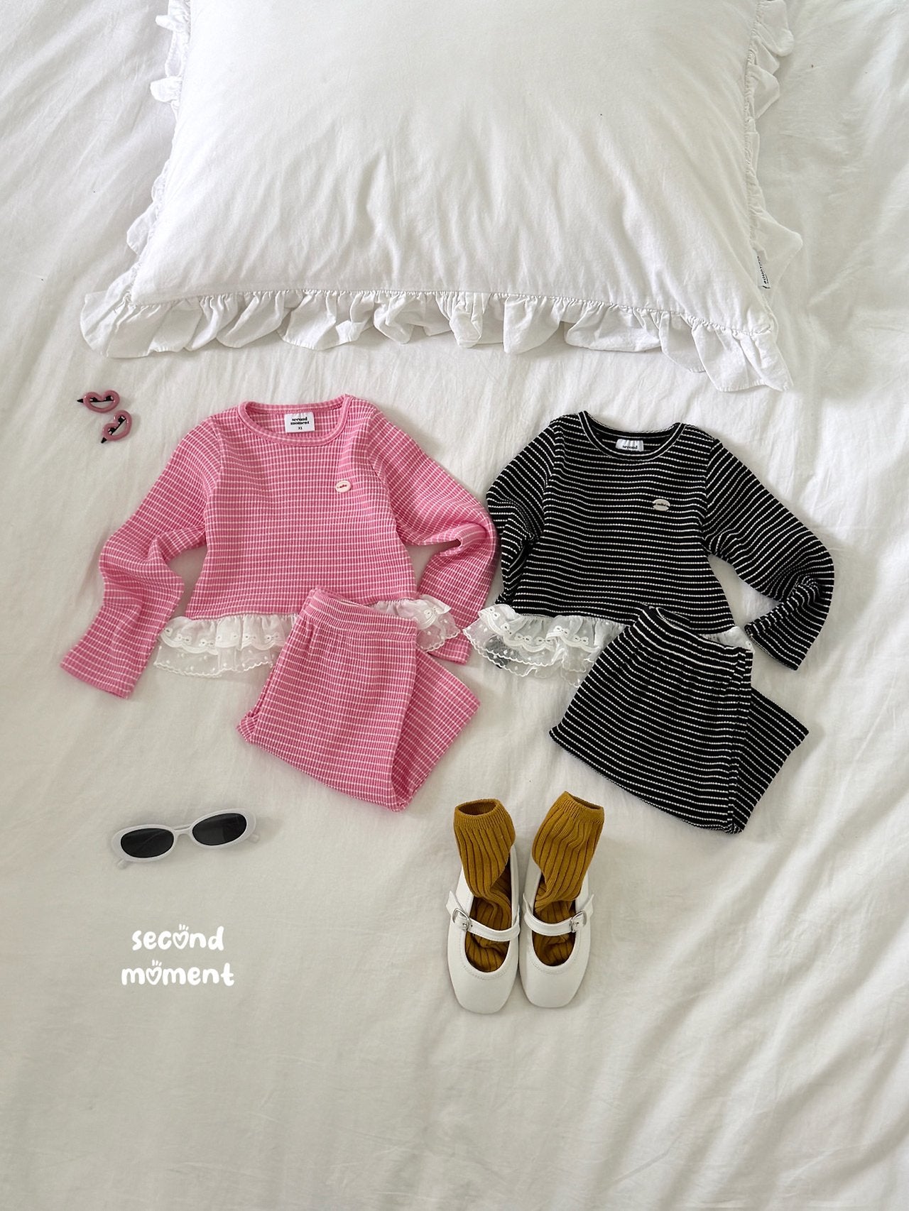 ［second moment］Coco frill stripe set up